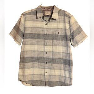 Flag & Anthem gray stripe short sleeve shirt Size Large